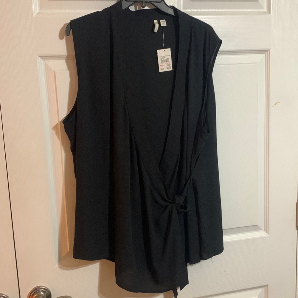 Wrap tie Cato black top